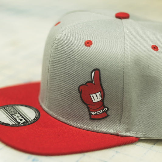 Gray & Red Snapback